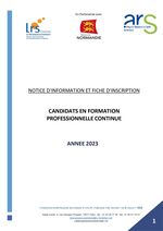 Notice candidats en formation professionnelle continue