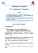 Règlement intérieur des instituts de formation la Musse