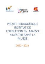 Projet pédagogique IFMK la Musse 2022-2023