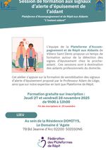 Formation signaux d'alerte d'épuisement de l'aidant - 27 et 28 novembre 2025