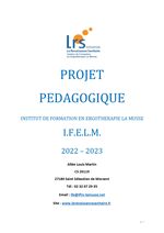 Projet pédagogique IFE La Musse 2022-2023