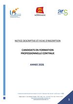 Notice et fiche inscription candidats en formation professionnelle continue
